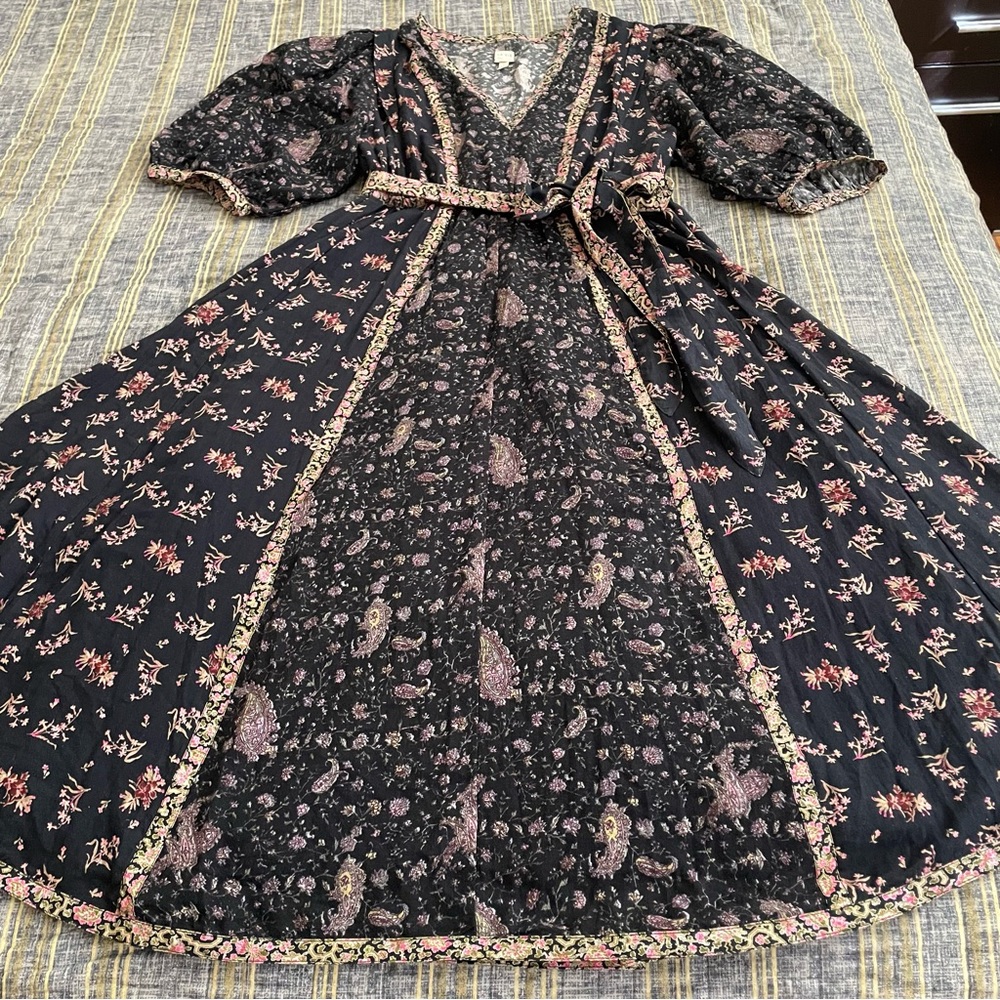 La Vie Rebecca Taylor Floral Print Maxi Dress Size L - Picture 4 of 11